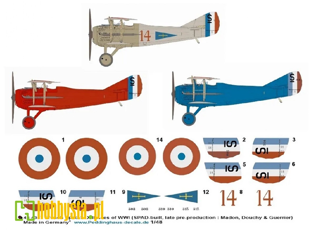 French Spad S. Xiii Aces Of Wwi (Spad-built, Late Pre-production: Madon, Douchy And Guerrier) - image 1