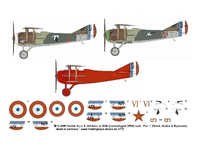 French Spad S. Xiii Aces Of Wwi (Camouflaged Spad-built - Part 1: Fonk, Madon And Raymond) - image 1