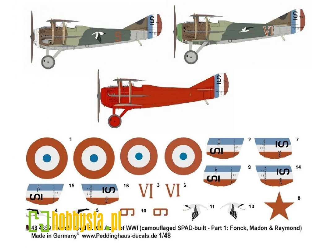 French Spad S. Xiii Aces Of Wwi (Camouflaged Spad-built - Part 1: Fonk, Madon And Raymond) - image 1