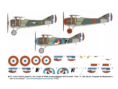 French Spad S. Xiii Aces Of Wwi (Camouflaged Spad-built - Part 2: De Sevin, Roques And Moissinac) - image 1