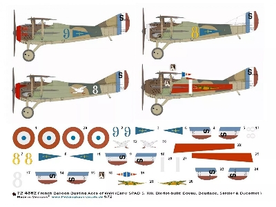 French Balloon Busting Aces Of Wwi (Early Spad S. Xiii, Bleriot-built: Boyau, Bourjade, Sardier And Ducornet) - image 1
