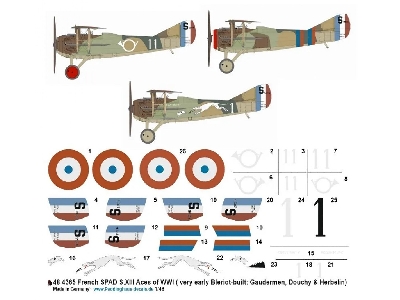 French Spad S.Xiii Aces Of Wwi (Very Early Bleriot-built: Gaudermen, Douchy And Herbelin) - image 1