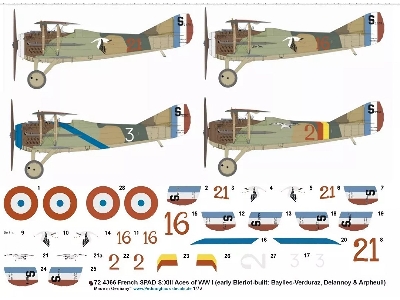 French Spad S.Xiii Aces Of Ww I (Early Bleriot-built: Baylies-verduraz, Deelannoy And Arpheuil) - image 1