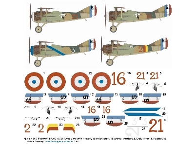French Spad S.Xiii Aces Of Ww I (Early Bleriot-built: Baylies-verduraz, Deelannoy And Arpheuil) - image 1