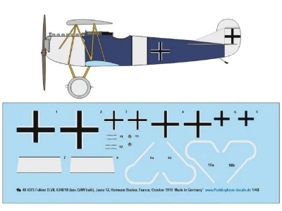 Fokker D.Vii, 6340/18 (Late Oaw Built), Jasta 12, Hermann Becker, France, October 1918 - image 1