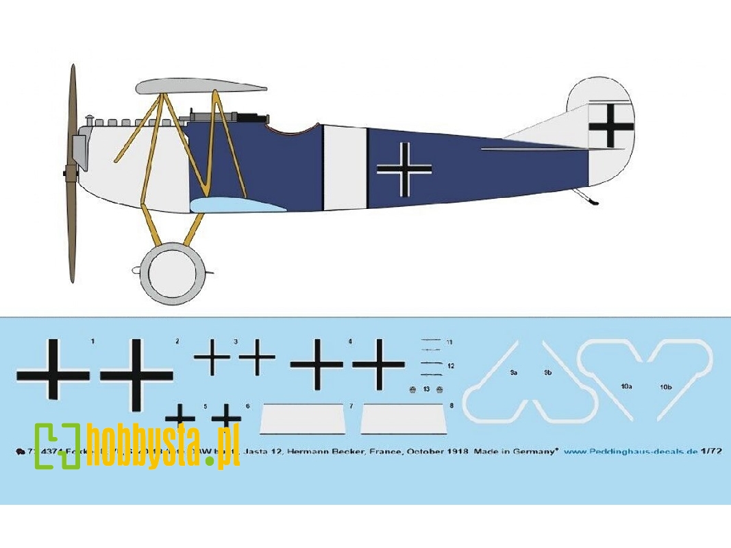Fokker D.Vii, 6340/18 (Late Oaw Built), Jasta 12, Hermann Becker, France, October 1918 - image 1