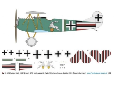 Fokker D.Vii, 2235/18 (Early Oaw Built), Jasta 66, Rudolf Windisch, France, October 1918 - image 1