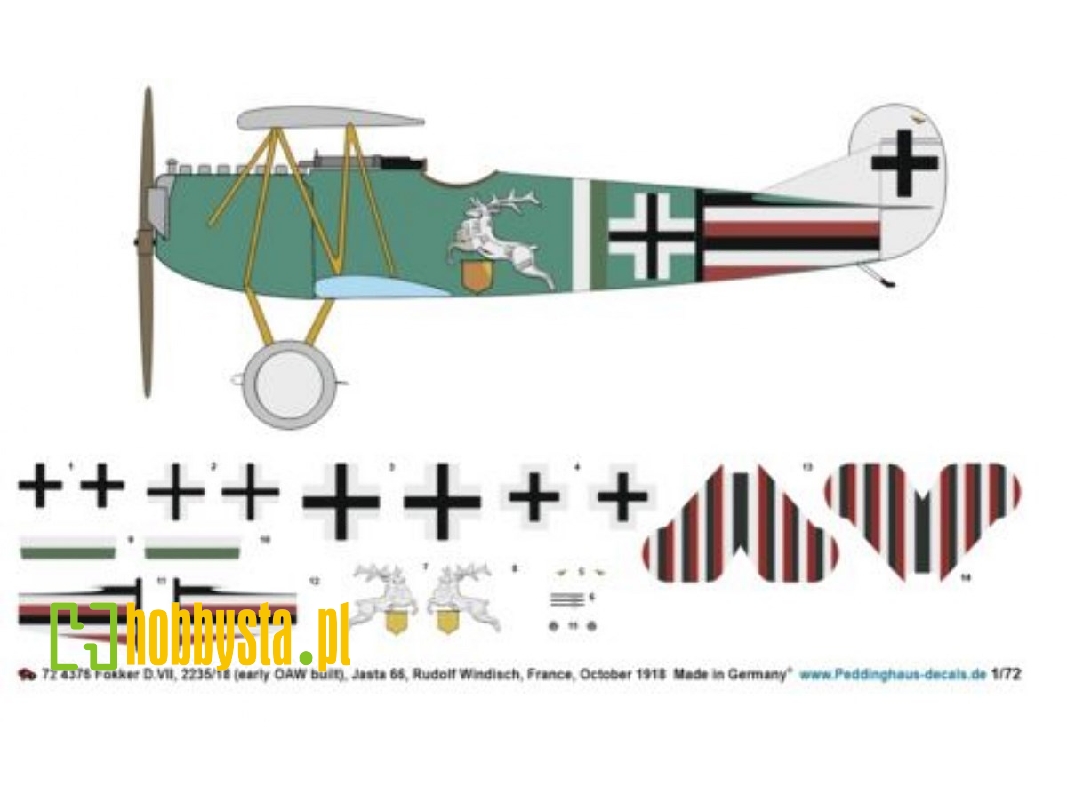 Fokker D.Vii, 2235/18 (Early Oaw Built), Jasta 66, Rudolf Windisch, France, October 1918 - image 1