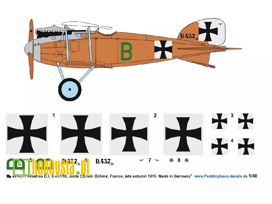 Albatros D.I, S.437/16, Jasta 2, Erwin Böhme, France, Late Autumn 1916 - image 1