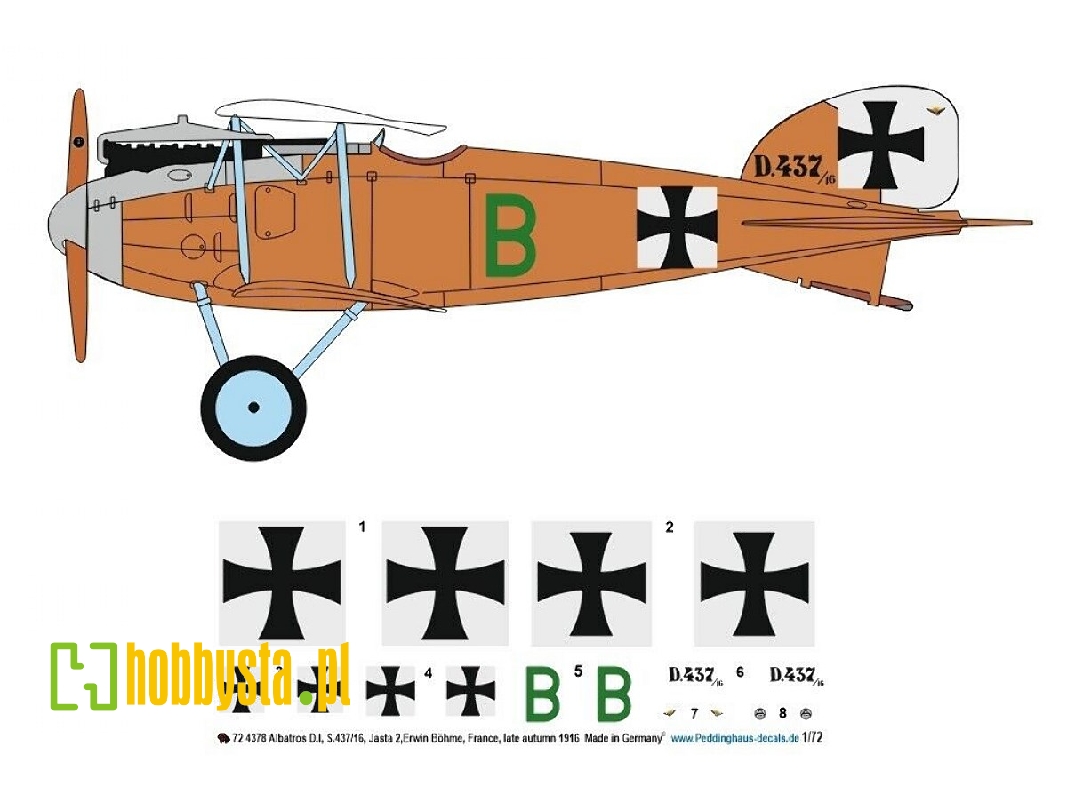 Albatros D.I, S.437/16, Jasta 2, Erwin Böhme, France, Late Autumn 1916 - image 1