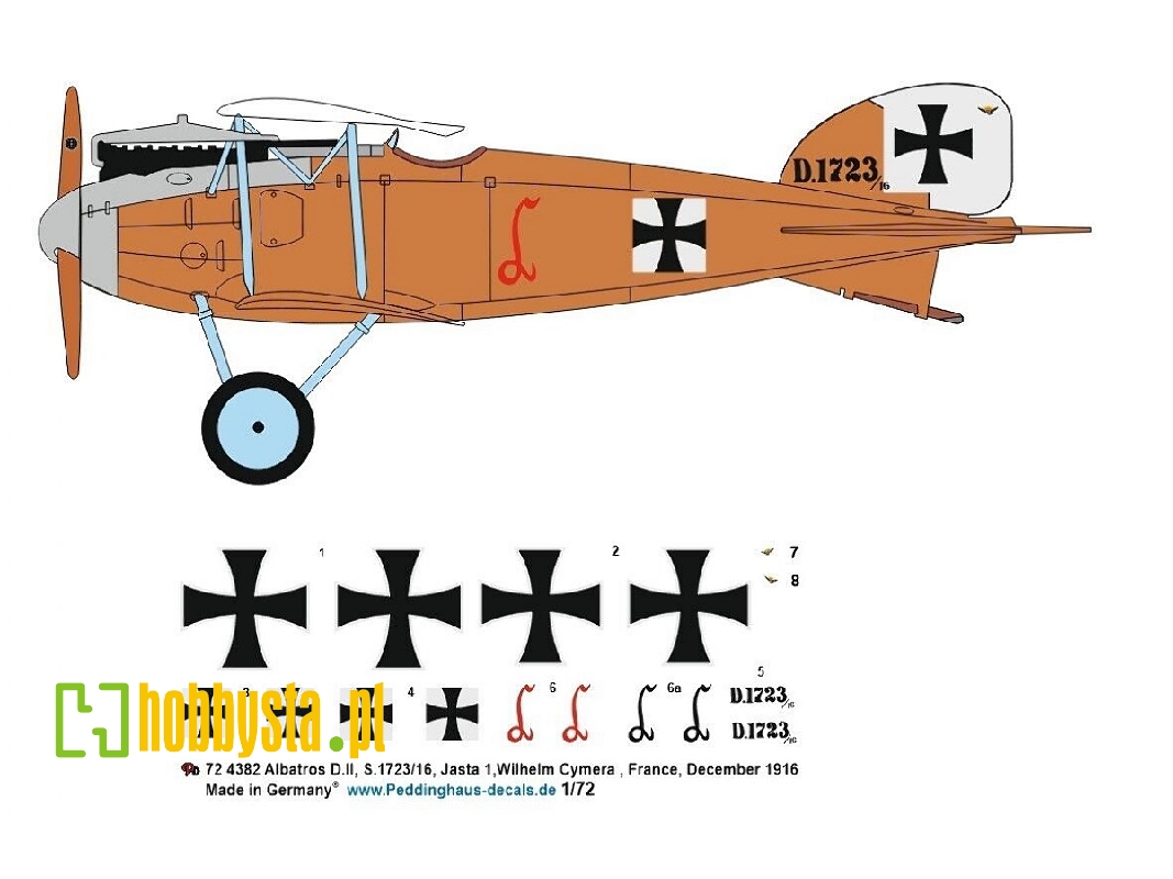 Albatros D.Ii, S.1723/16, Jasta 1, Wilhelm Cymera, France, December 1916 - image 1
