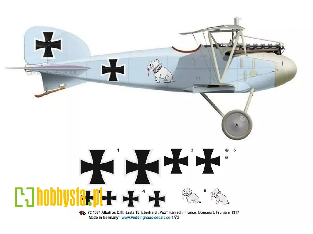 Albatros D.Iii, Jasta 15, Eberhard 'puz' Hänsch, France, Boncourt, Spring 1917 - image 1