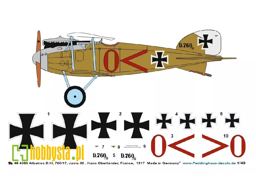 Albatros D.Iii, 760/17, Jasta 30, Hans Oberländer, France,  1917 - image 1