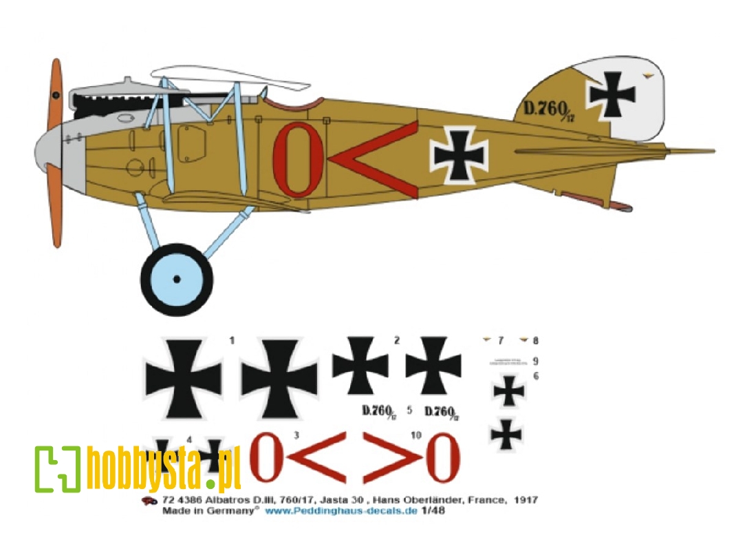 Albatros D.Iii, 760/17, Jasta 30, Hans Oberländer, France,  1917 - image 1