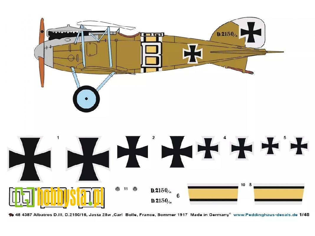 Albatros D.Iii, D.2150/16, Jasta 28w, Carl Bolle, France, Summer 1917 - image 1