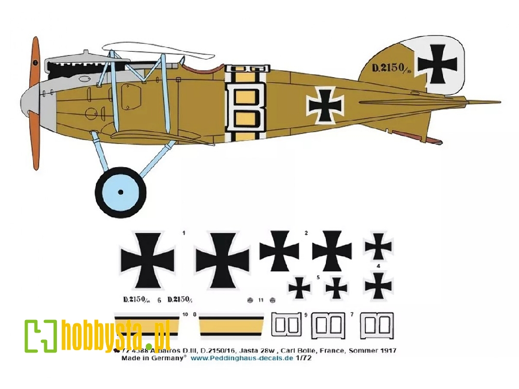 Albatros D.Iii, D.2150/16, Jasta 28w, Carl Bolle, France, Summer 1917 - image 1