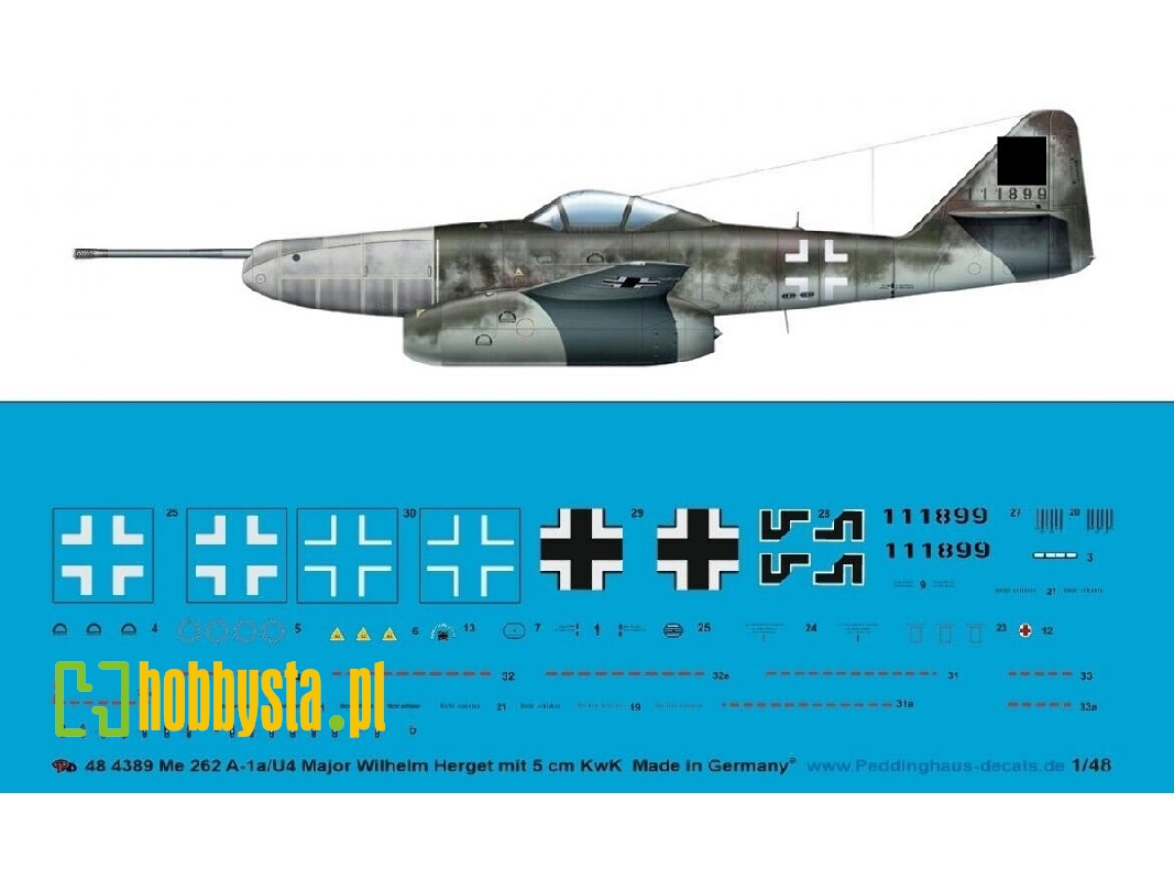 Me 262 A-1a/U4 Major Wilhelm Herget With 5cm Kwk, München-riem, April 1945 - image 1