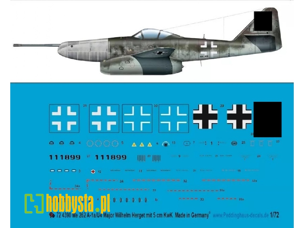 Me 262 A-1a/U4 Major Wilhelm Herget With 5cm Kwk, München-riem, April 1945 - image 1