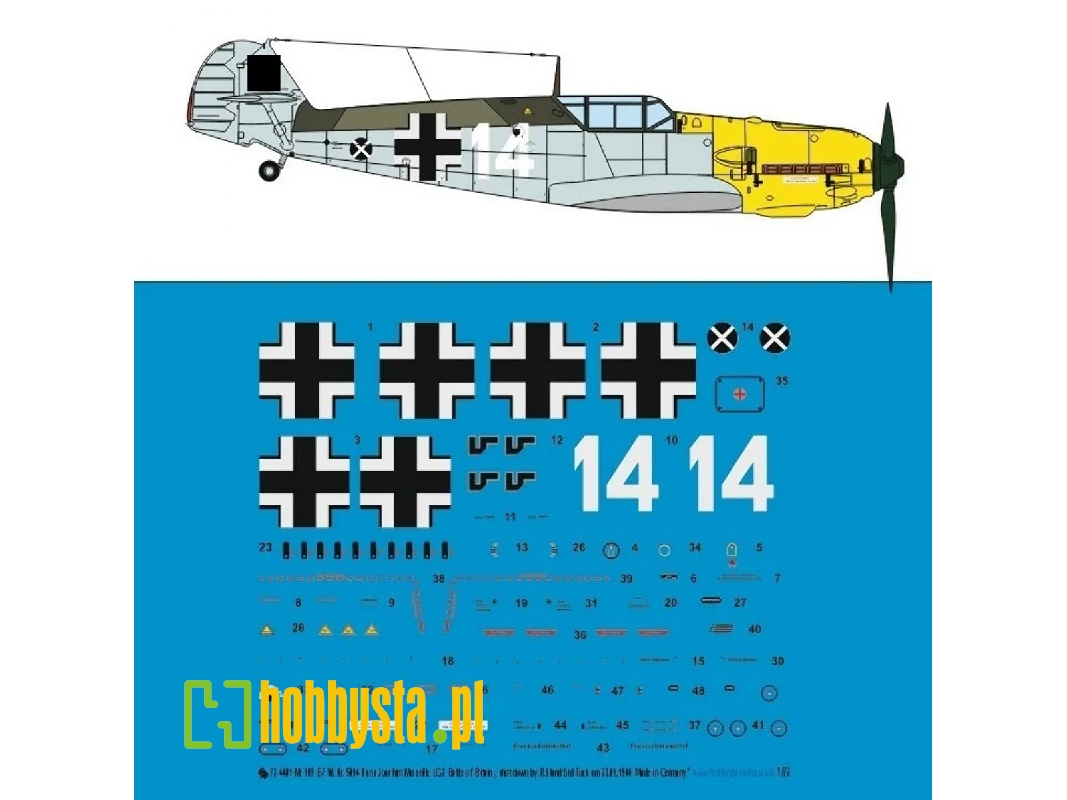 Me 109 E-7 W. Nr 5094 Hans Joachim Marseile Lg 2 23.09.1940 Shot Down By R. S. Tuckl - image 1