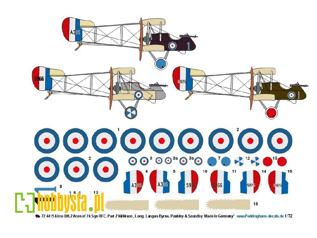 Airco Dh.2 Aces Of 24 Sqn Rfc, Part 2 Wilkison, Long, Langan-byrne, Pashley And Saundby - image 1