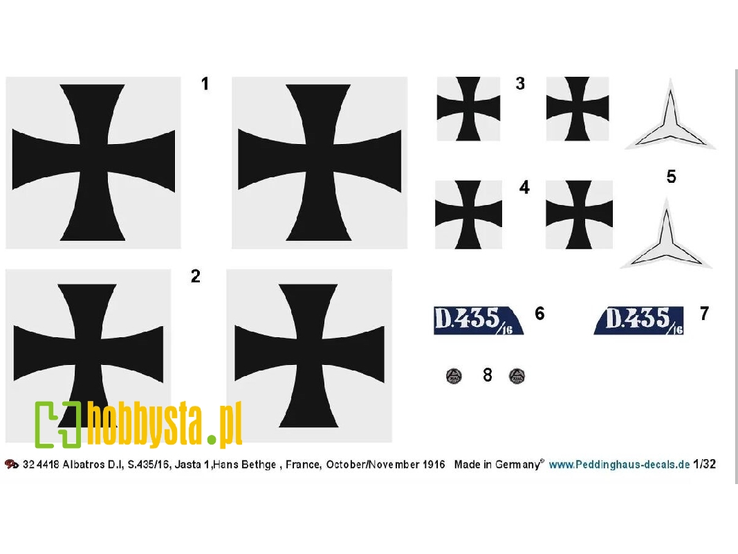 Albatros D.I, S.435/16, Jasta 1, Hans Bethge, France, October/November 1916 - image 1