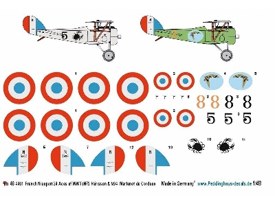 French Nieuport 24 Aces Of Wwi (N75 Hérisson & N94  Martenot De Cordoux) - image 1