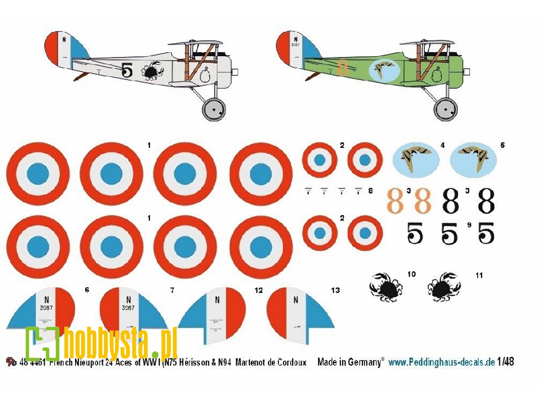 French Nieuport 24 Aces Of Wwi (N75 Hérisson & N94  Martenot De Cordoux) - image 1