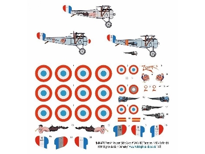 French Nieuport 24bis Aces Of Wwi (N62 Tarson, N 154 Coiffard & N 561 Bignon) - image 1