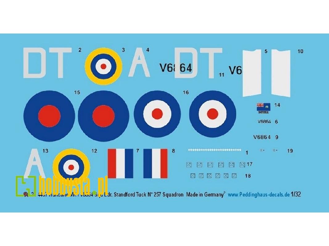 Huricane Mk I V6864 Sqd Ldr. Standford Tuck N° 257 Squadron - image 1