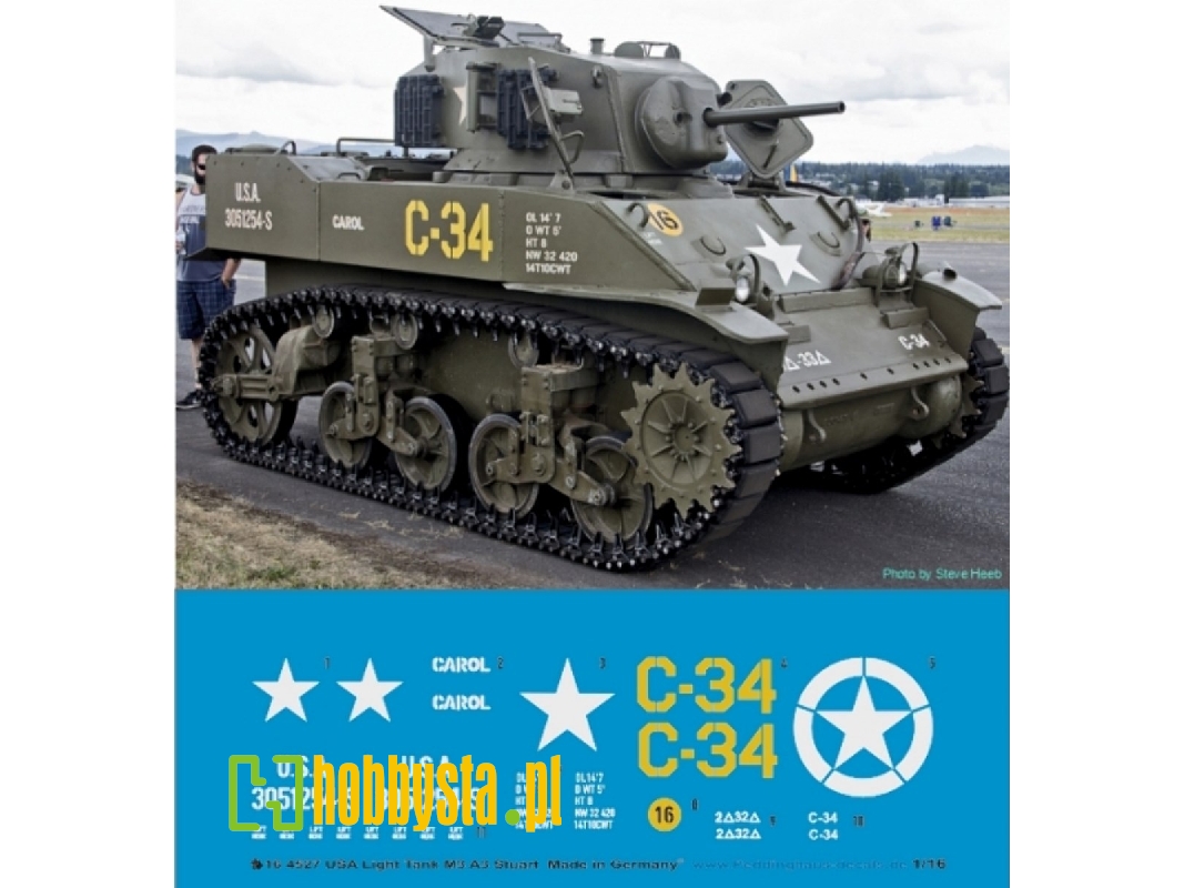 Us Light Tank M3 A3 Stuart Decals - image 1