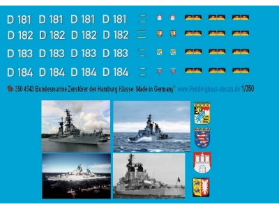 German Modern Bundesmarine Hamburg Class Destroyer Decals - image 1