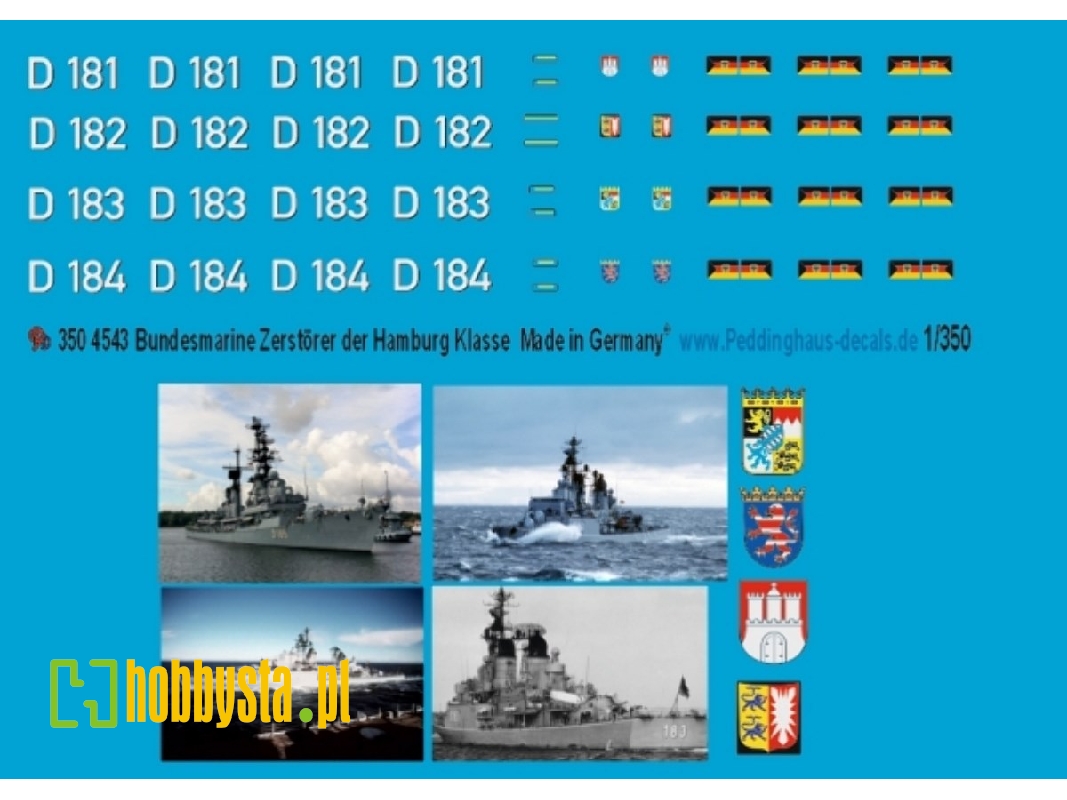 German Modern Bundesmarine Hamburg Class Destroyer Decals - image 1