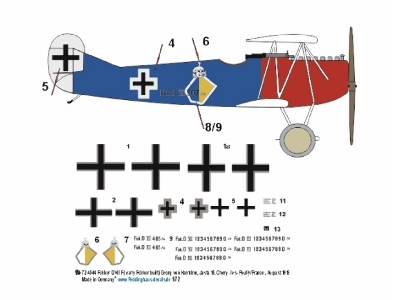 Fokker D.Vii F (Early Fokker Built) - Georg Von Hantelmann, Jasta 15, Chery - Les- Poully/France (August 1918) - image 1