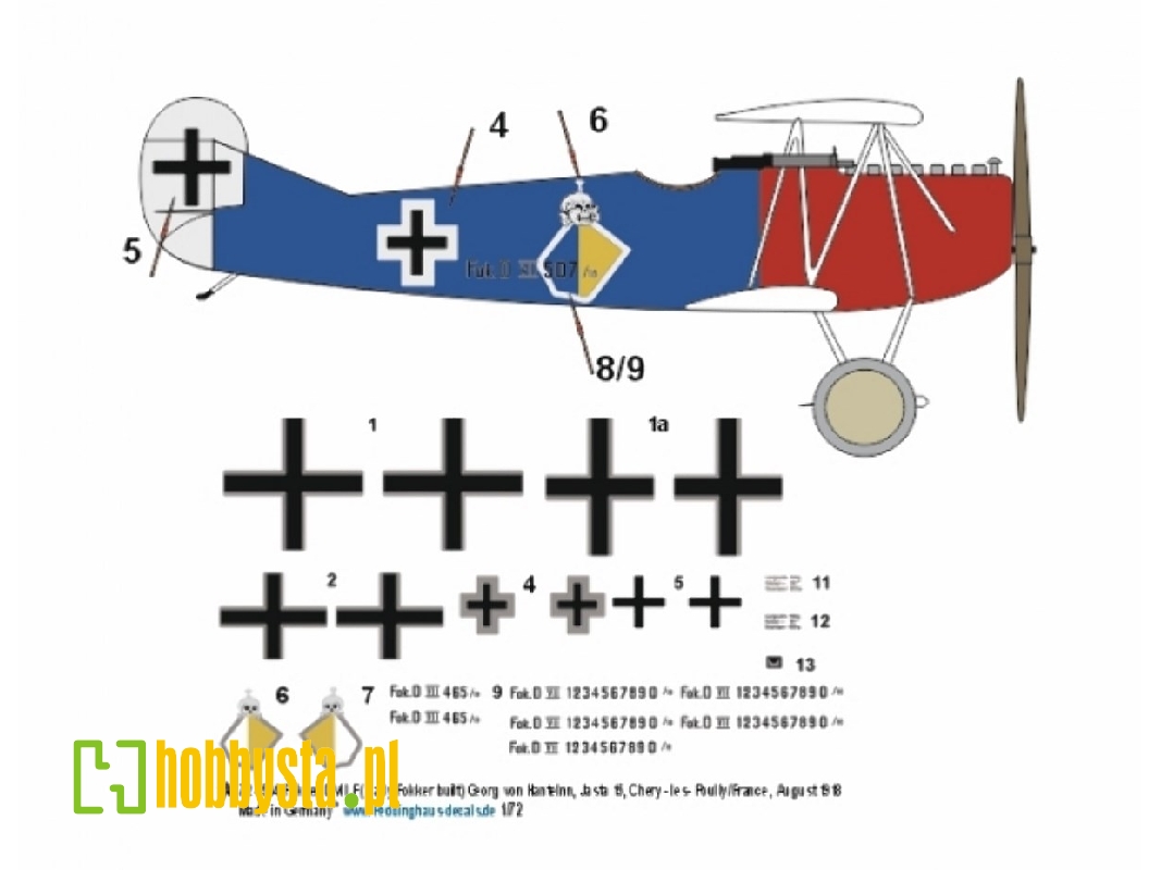 Fokker D.Vii F (Early Fokker Built) - Georg Von Hantelmann, Jasta 15, Chery - Les- Poully/France (August 1918) - image 1