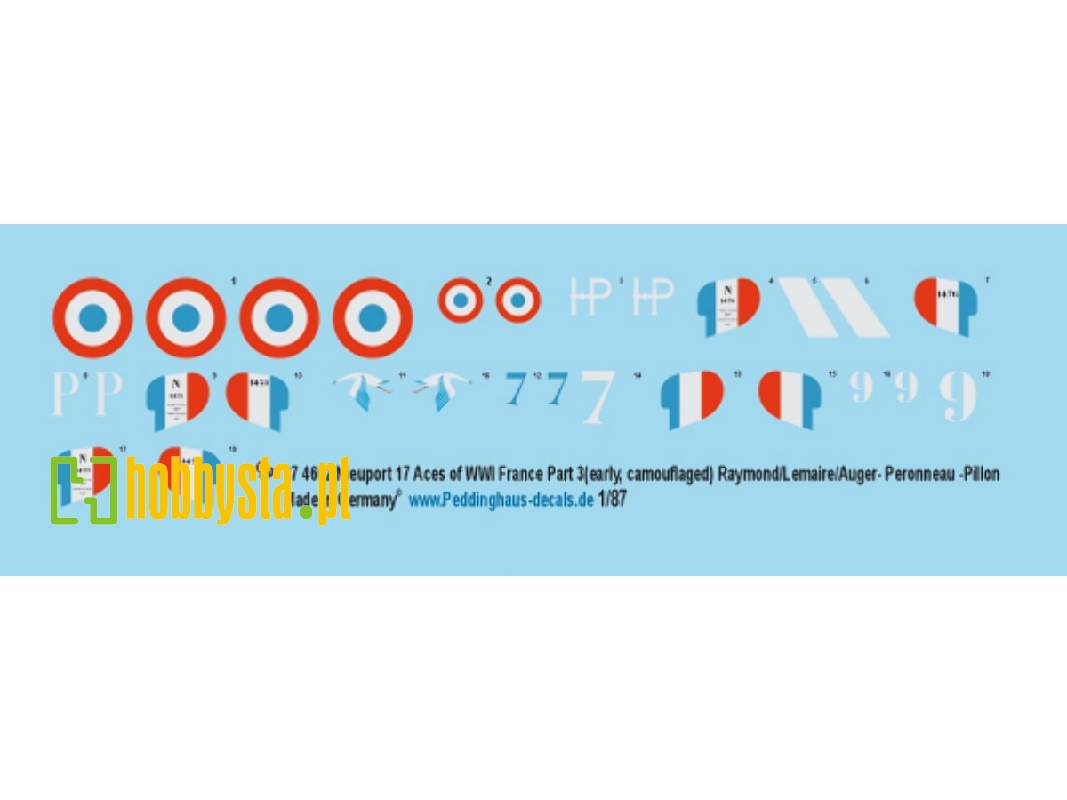 French Nieuport 17 Aces Of Wwi - Part 3 (Early, Camouflaged) Raymond / Lemaire / Auger- Peronneau And Pillon - image 1