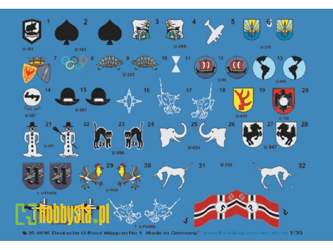 German Wwii U-boot Flotilla Coat Of Arms And Flags No.1 - image 1