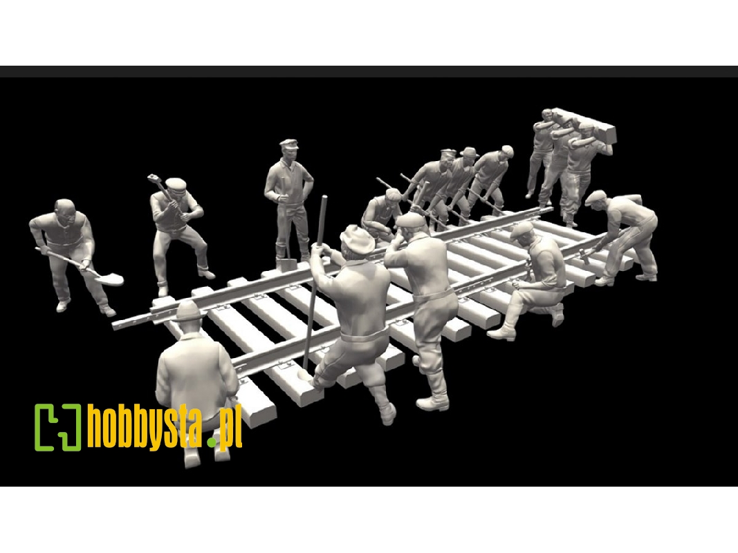 Workers Work With Railway Tracks (15 Figures) - image 1
