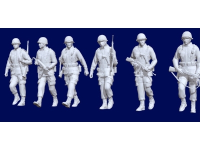 6 Soldiers Us Infantry Marching - image 1