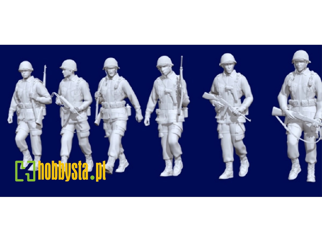 6 Soldiers Us Infantry Marching - image 1