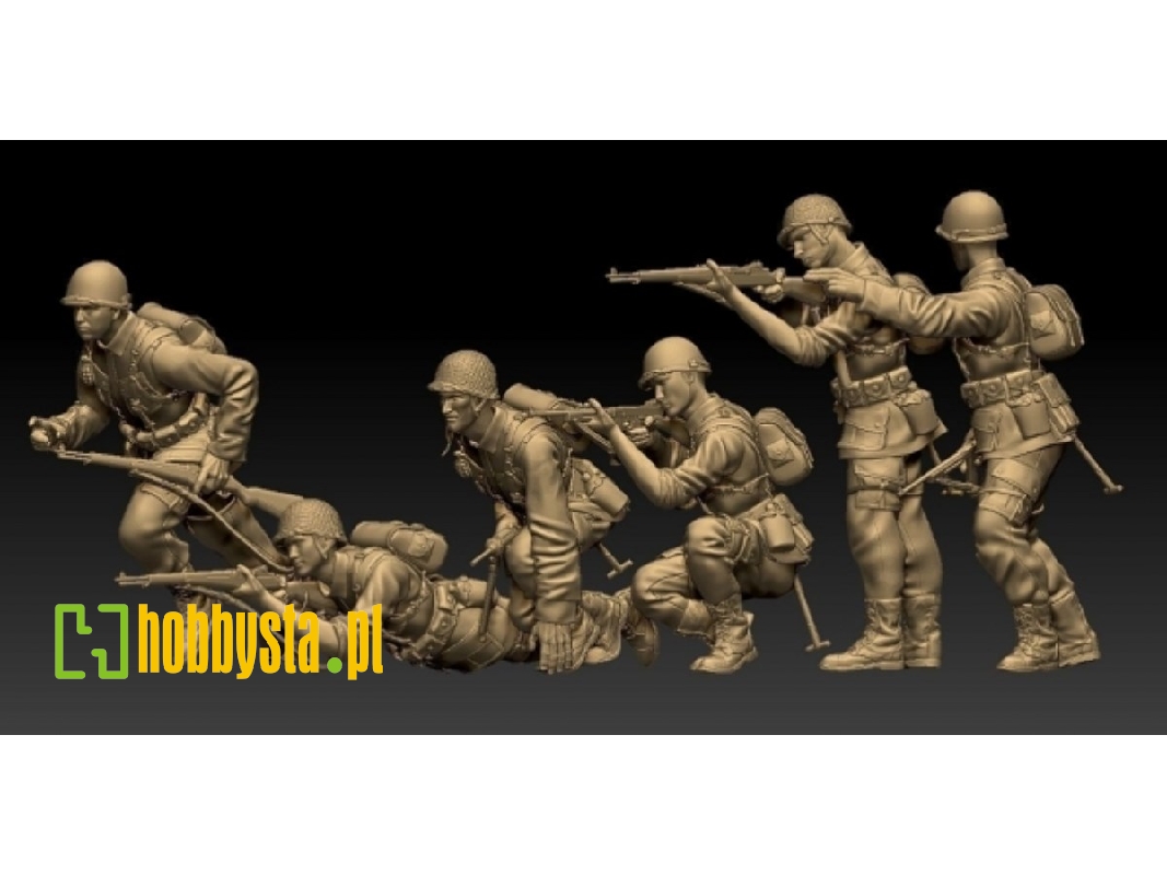 Us Wwii Infantry Soldiers - Attacking (6 Figures) - image 1