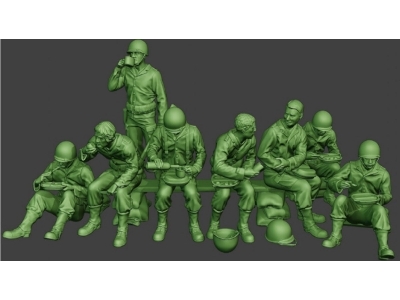 Us Wwii Infantry Soldiers - Lounch Break (7 Figures) - image 1