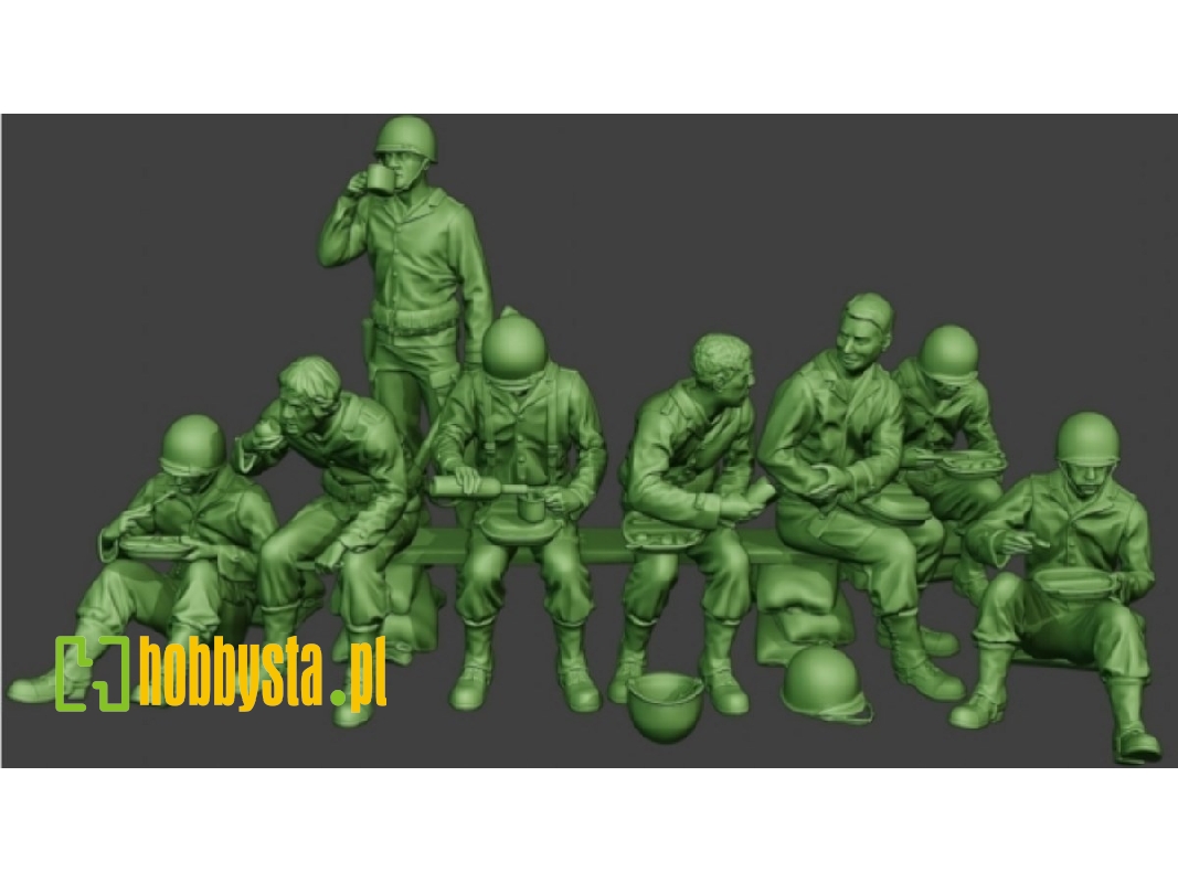 Us Wwii Infantry Soldiers - Lounch Break (7 Figures) - image 1