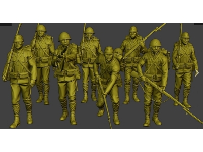 Japanese Wwii Infantry Soldiers Standing (8 Figures) - image 1