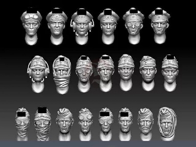 German Wwii Soldier Heads (21 Pcs) - image 1