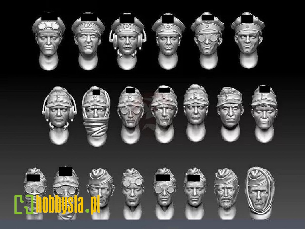 German Wwii Soldier Heads (21 Pcs) - image 1