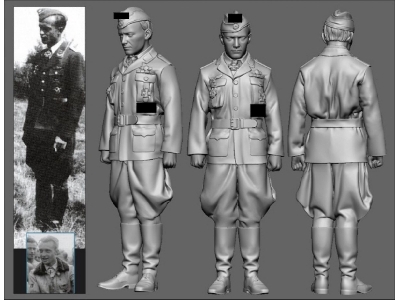 Battle Of Britain German Wwii Ace Erich Schmidt (3d-printed) - image 1