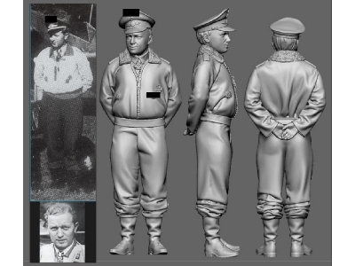 Battle Of Britain German Wwii Ace Walter Oesau (3d-printed) - image 1