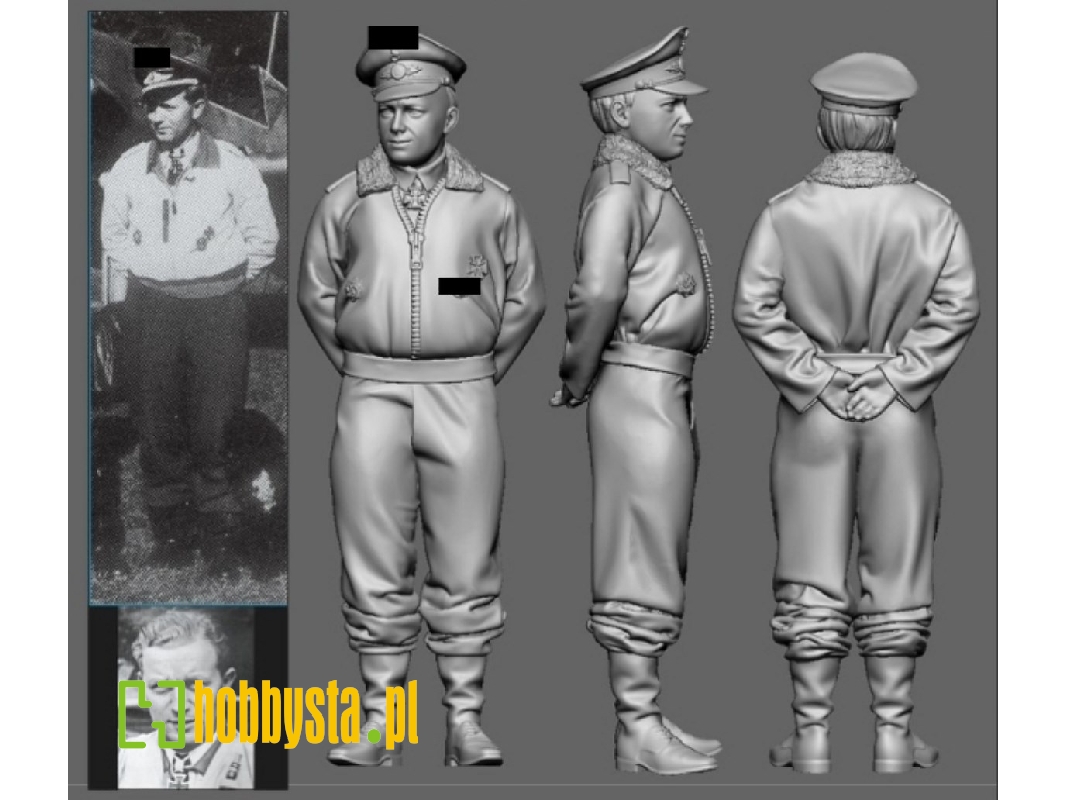 Battle Of Britain German Wwii Ace Walter Oesau (3d-printed) - image 1