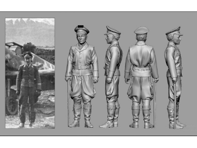 German Wwii Ace In Africa Jürgen Harder (3d-printed) - image 1