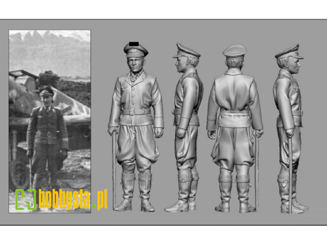 German Wwii Ace In Africa Jürgen Harder (3d-printed) - image 1